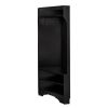 Modern Black Corner Hall Tree Coat Rack Entryway Storage Cabinet Shoe Bench