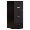Black Metal 3-Drawer Vertical Key Locking File Cabinet