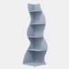 Modern Whimsical 5 Shelf Corner Bookcase Stand Blue Wood Finish