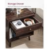 Mid-Century Modern 1-Drawer Nightstand End Table in Dark Brown Wood Finish