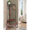 Corner Metal Hall Tree Entryway Coat Rack Upholstered Storage Bench Shoe Rack
