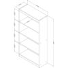 Four Shelf Eco-Friendly Bookcase in Cherry