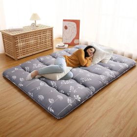 Full XL size Japanese Style Foldable Futon Floor Mattress in Grey Floral Pattern