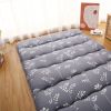 Full XL size Japanese Style Foldable Futon Floor Mattress in Grey Floral Pattern