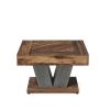 Square Farmhouse Coffee Table in Brown Black Wood Finish