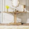 55-inch Narrow Multipurpose Entryway Console Sofa Table in Light Wood Finish