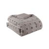 Full/Queen 3-Piece Grey Microfiber Comforter Set with Decorative Pompoms