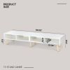 Modern Mid-Century Style TV Stand in White with Wood Legs for TVs up to 65-inch