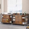 Brown Printer Stand Bookcase Power Station Mobile Office File Cabinet