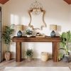 Modern Farmhouse 63-inch Long Narrow Console Sofa Table in Brown Wood Finish
