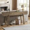 63-inch Modern Farmhouse Narrow Console Accent Sofa Table in Grey Wood Finish