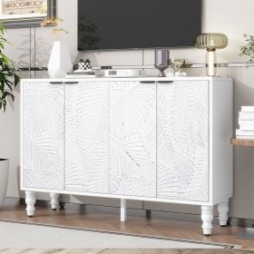 VIBE HAUS 47.2'' Modern TV Stand, Entertainment Center Media Console With 2 Spacious Storage Space, Solid Wood Legs And Anti-tip Device For Livin (Option: White)