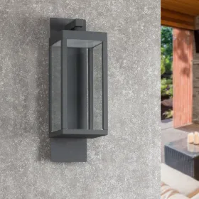Inowel Outdoor Wall Lantern Exterior Waterproof Wall Sconce Light Fixture Integrated LED Wall Lamp With Clear Glass Shade 22527 (Option: Grey)