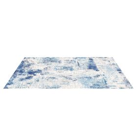 VEVOR Area Rug, 5 x 7 ft Large Washable Rug, Non-Slip and Tear-Resistant Soft Carpet, Pet & Child Friendly Modern Area Rugs, Indoor Mat for Bedro (Color: Blue, size: 5 x 7 ft)